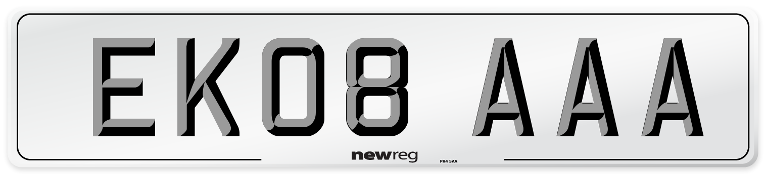 EK08 AAA Number Plate from New Reg